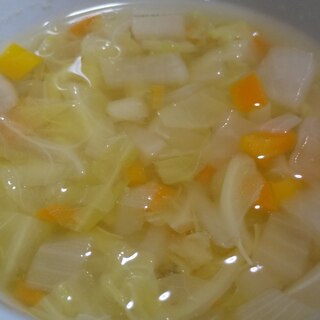 ポカポカ♪白だしで和風の野菜スープ